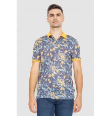 Поло мужское с принтом, цвет желто-синий, 247R310