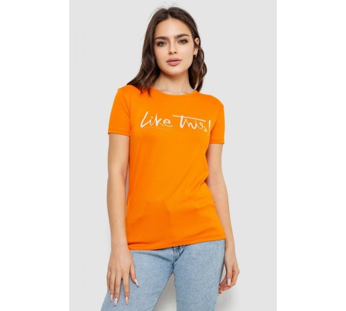 Футболка жіноча з принтом, колір помаранчевий, 244R501