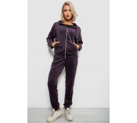 Спортивный костюм женский велюровый, цвет темно-сливовый, 257R4119