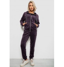 Спортивний костюм жіночий велюровий, колір темно-сливовий, 257R4119