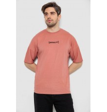 Футболка мужская с принтом, цвет темно-коралловый, 244R2126