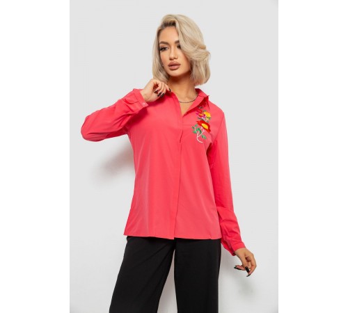 Рубашка женская классическая с аппликацией, цвет коралловый, 230R014-2