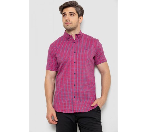 Рубашка мужская в клетку, цвет розовый, 214R2445