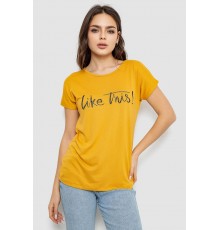 Футболка жіноча з принтом, колір гірчичний, 244R501