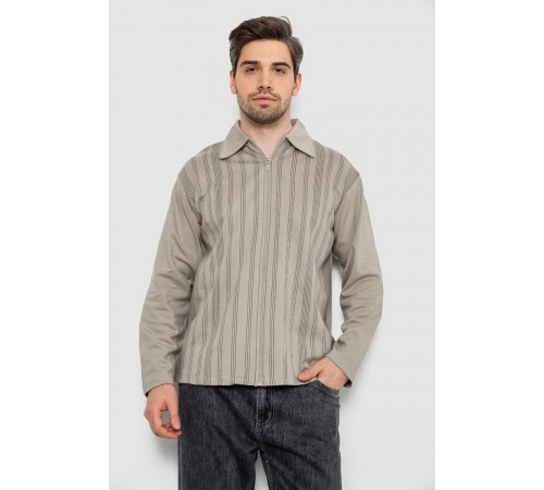 Кофта мужская на молнии в полоску, цвет оливковый, 238R123