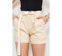 Шорты женские с ремнем, цвет светло-бежевый, 214R639
