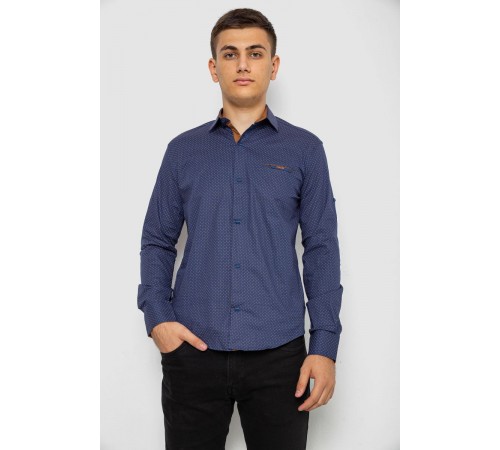 Рубашка мужская с принтом, цвет синий, 214R7040