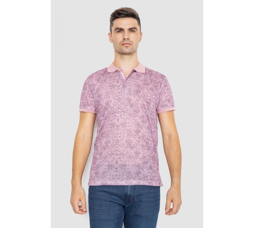 Поло мужское с принтом, цвет светло-сиреневый, 247R316