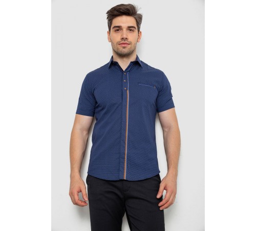 Рубашка мужская с принтом, цвет синий, 214R7017