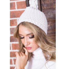 Однотонна жіноча шапка, світло-сірого кольору, 167R7801 Однотонна жіноча шапка, світло-сірого кольору, 167R7801