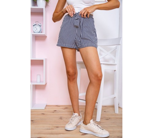 Жіночі шорти, в синьо-білу смужку з поясом, 172R009