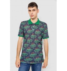 Поло мужское с принтом, цвет зелено-синий, 247R309