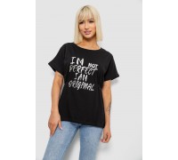 Футболка женская с принтом, цвет черный, 244R2349-5