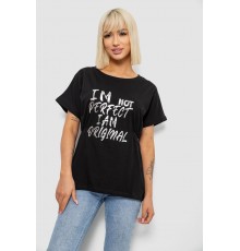 Футболка жіноча з принтом, колір чорний, 244R2349-5