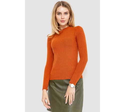 Водолазка жіноча однотонна, колір теракотовий, 204R019
