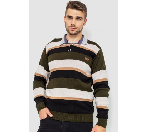 Свитер-обманка мужской, цвет бежево-черный, 161R901