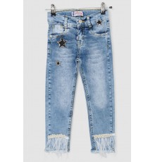 Джинсы для девочек, цвет темно-голубой, 247R1823