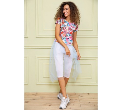 Ошатна туніка з сітчатим низом, різнокольорова, 167R108-1