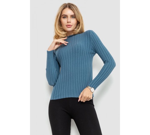 Гольф жіночий однотонний, колір джинс, 204R038