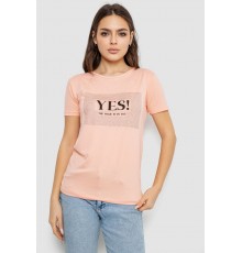 Футболка жіноча з принтом, колір персиковий, 244R507