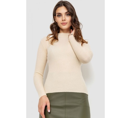 Гольф жіночий однотонний, колір світло-бежевий, 204R016