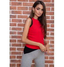 Жіноча майка кежуал, червоно-чорного кольору, 180R506