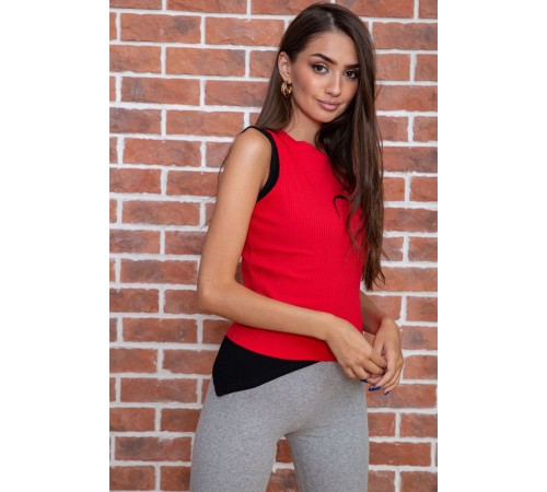 Жіноча майка кежуал, червоно-чорного кольору, 180R506
