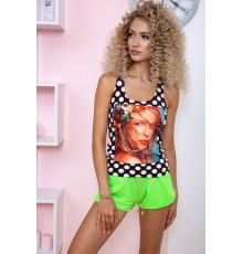 Чорна жіноча майка в горох, з принтом, 167R231