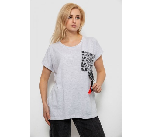 Футболка жіноча з принтом, колір сірий, 244R2412