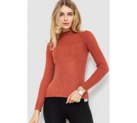 Водолазка женская трикотажная, цвет темно-коралловый, 204R035