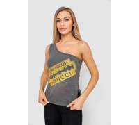 Майка жіноча зі стразами, колір темно-сірий, 247R029