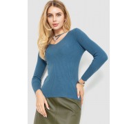 Кофта жіноча в рубчик, колір джинс, 204R037