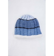 Дитяча шапка, кольору джинс, з вовни, 167R7777