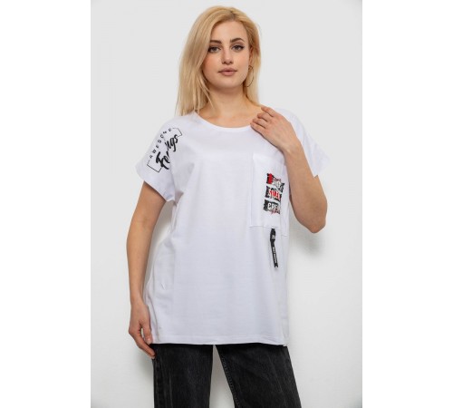 Футболка жіноча з принтом, колір молочний, 244R2413