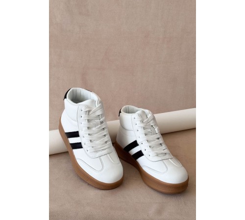 Кросівки жіночі демісезонні, колір біло-чорний, 248RSD20-7