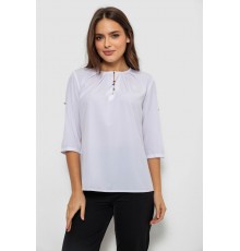 Блуза однотонна, колір білий, 230R1121-7