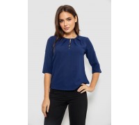 Блуза однотонная, цвет синий, 230R1121-8