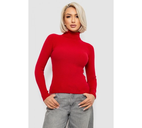 Стильний жіночий гольф у рубчик, колір бордовий, 204R001