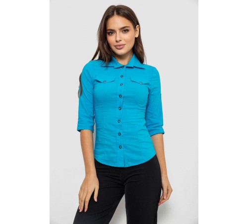 Сорочка жіноча однотонна, колір блакитний, 230R068-5