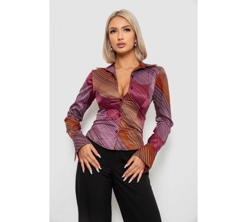Сорочка класична в смужку, колір бузковий, 230R642