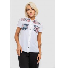 Сорочка класична з принтом, колір білий, 230R7211-2