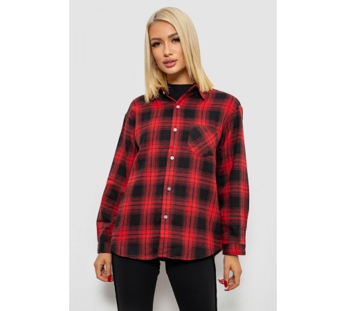 Сорочка жіноча в клітинку, колір червоний, 244R1070