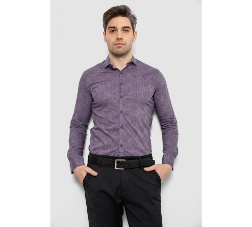 Рубашка мужская с принтом, цвет сливовый, 186R2068
