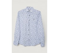 Рубашка мужская однотонная с принтом, цвет белый, 186R2115