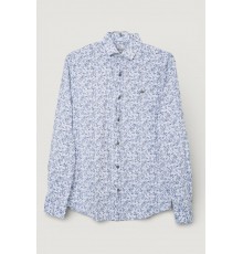 Сорочка чоловіча однотонна з принтом, колір білий, 186R2115 Сорочка чоловіча однотонна з принтом, колір білий, 186R2115