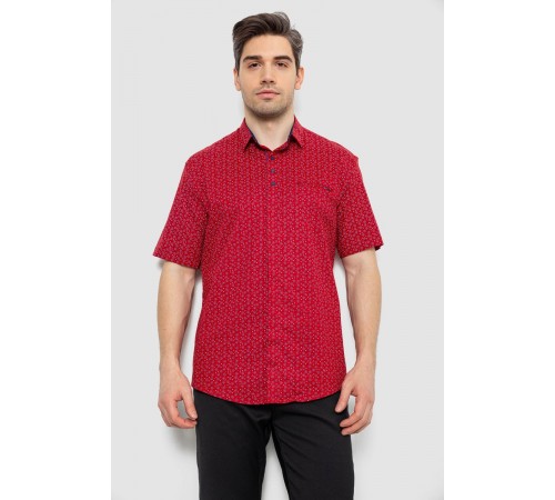 Рубашка мужская с принтом, цвет бордовый, 186R7313