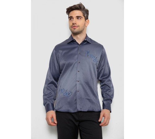 Рубашка мужская с принтом, цвет синий, 214R5829