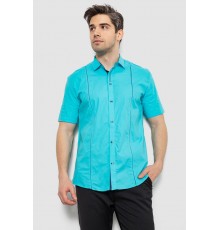 Рубашка мужская однотонная, цвет бирюзовый, 214R7003-5