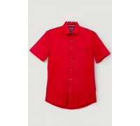 Рубашка мужская однотонная, цвет красный, 214R7005