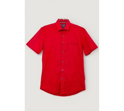 Рубашка мужская однотонная, цвет красный, 214R7005
